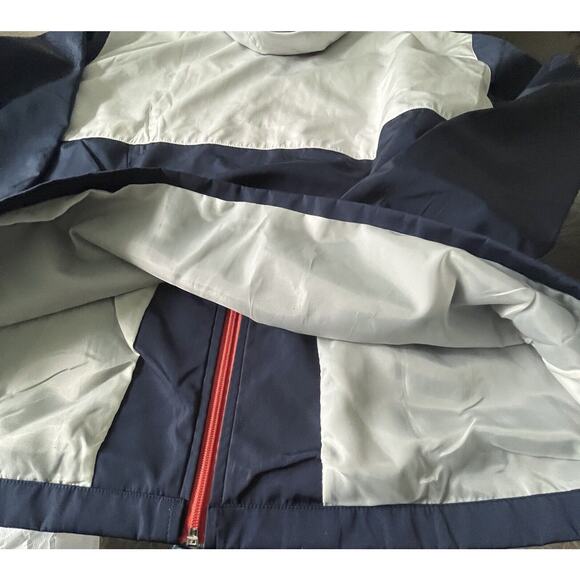 Toast Jacket 2XL Windbreaker Zip Color Block Navy White Orange Embroidered Hoody - Picture 11 of 12